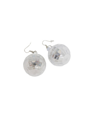 Ohrringe LED Discokugel transparent