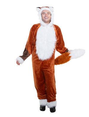 Overall Plüsch Fuchs Herren für Herren in braun/weiß | Karneval | Tierkostüme | Deiters