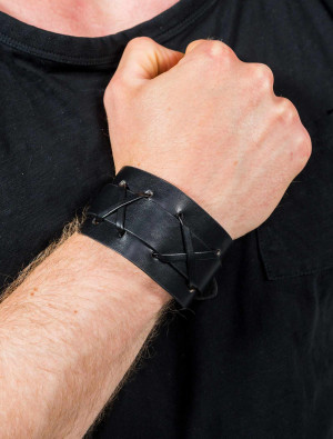 Armband Kunstleder schwarz