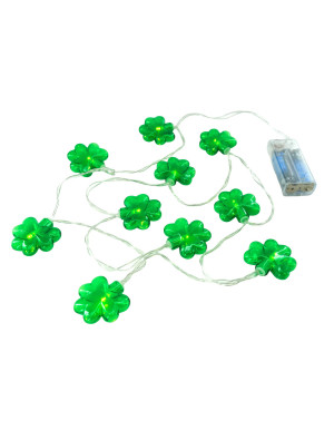 LED Lichterkette Kleeblatt grün