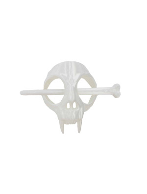 Haarspange Totenkopf Damen weiß