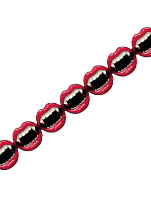 Girlande Halloween Vampir schwarz/weiß/rot | Partydeko für Karneval, Halloween & mehr | Deiters
