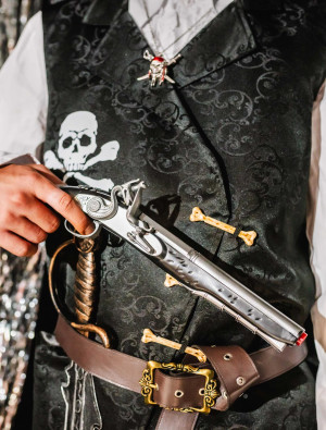 Piratenpistole schwarz 34cm