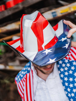 Cowboyhut USA rot/weiß/blau 61