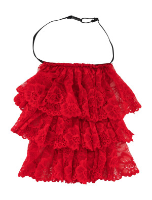 Jabot aus Spitze rot