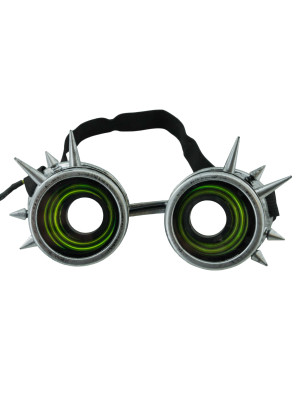 Brille mit Spikes und LED silber