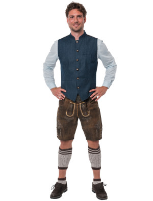 Trachtenweste Theo Jeans Herren blau S