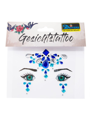 Gesichtsstrasssteine blau/hellblau