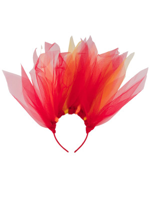 Haarreif Flammen aus Tüll rot/gelb