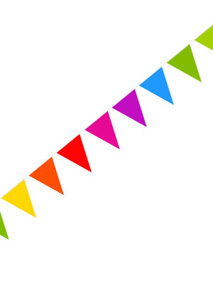 Wimpelkette groß bunt 10m | Partydeko für Karneval, Halloween & mehr | Deiters