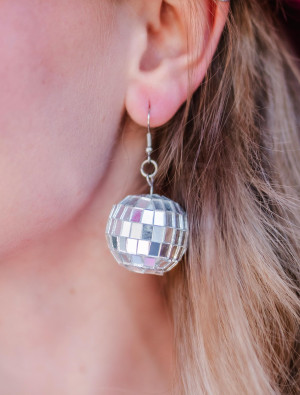 Ohrringe Discokugel silber