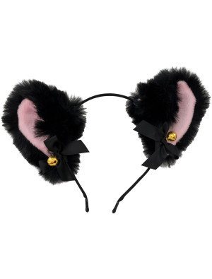 Set Katze mit Haarband und Choker schwarz
