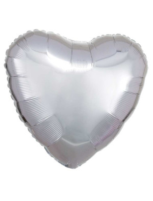 Folienballon Herz 43cm S silber