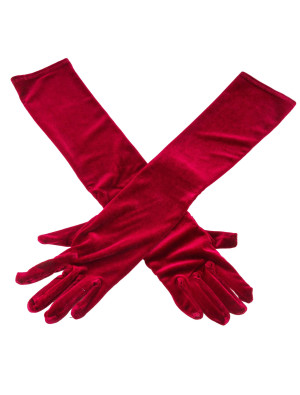 Handschuhe Samt 52cm bordeaux