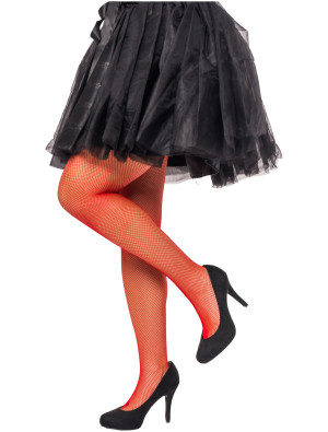 Netzstrumpfhose fein Damen rot S/M