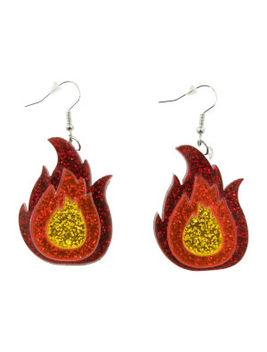 Ohrringe Flamme rot