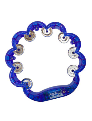 Tambourin blinkend mit Glitzer blau