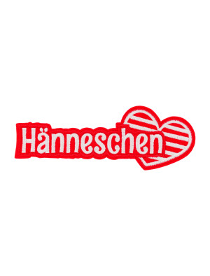 Bügelpatch Hänneschen 14cm rot/weiß