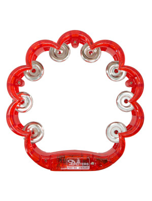 Tambourin blinkend mit Glitzer rot
