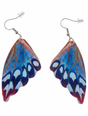 Ohrringe Schmetterling blau/rot