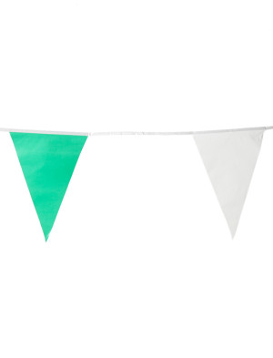 Wimpelkette grün/weiß 10m | Partydeko für Karneval, Halloween & mehr | Deiters