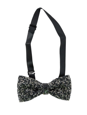 Fliege mit Strasssteinen schwarz/silber