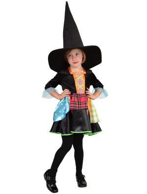 Hexen Kostüm für Mädchen | Kleid Hexe Kinder bunt | Halloween Kostüm | Deiters