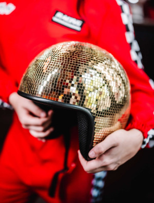 Helm mit Spiegelmosaik gold one size