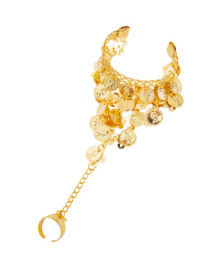Armband mit Münzen und Ring gold