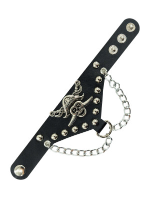 Manschetten Pirat mit Kette schwarz