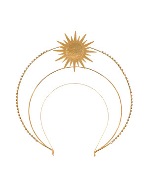 Haarreif Strahlenkranz mit Sonne gold