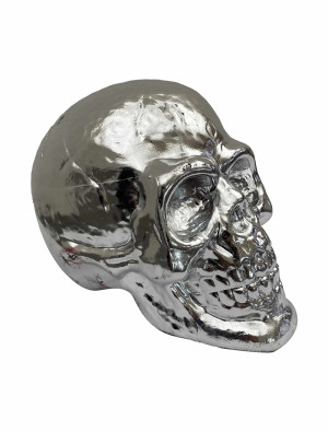 Deko Totenschädel 17x11,5x13,5cm silber