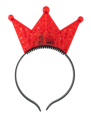 Haarreif LED Krone rot