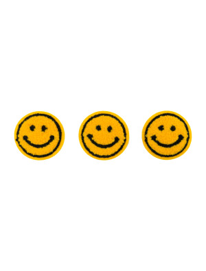 Aufnäher Smile 3 Stk. 5cm gelb