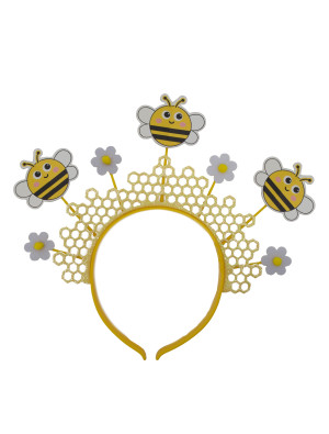 Haarreif Bienen mit Waben gelb/weiß