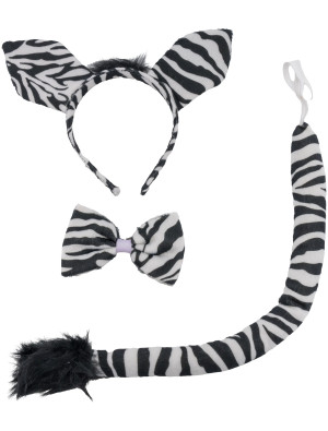 Set Zebra 3 tlg. Gestreift schwarz/weiß