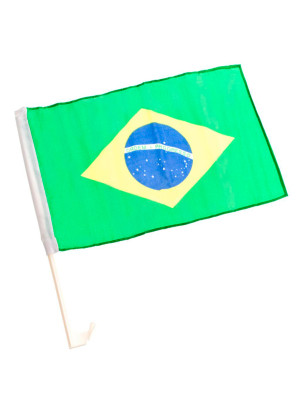 Autoflagge Brasilien 45x30cm | Partydeko für Karneval, Halloween & mehr | Deiters