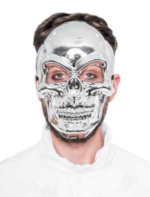 Maske Totenkopf silber