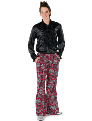 Schlaghose mit Kreisen Retro Herren bunt 48