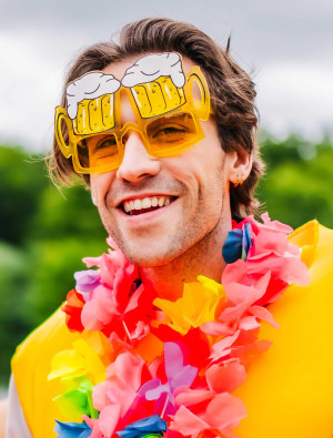 Brille Biergläser gelb/weiß
