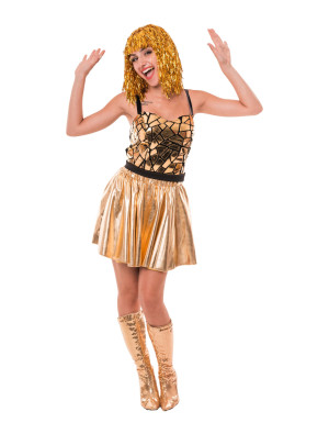 Cropped Top Spiegelmosaik Damen gold S/M