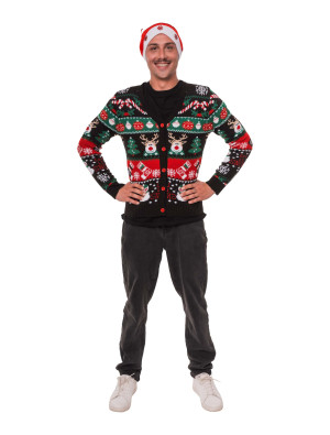 Strickjacke Weihnachten in bunt für Herren | Kostüm für Halloween & Karneval | Deiters