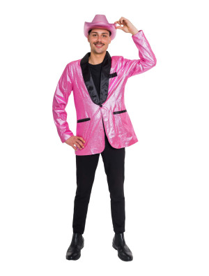 Jackett Glitzer Herren rosa 3XL