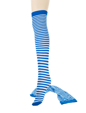 Overknee Strümpfe gestreift in blau/weiß für Damen | Kostüm für Halloween & Karneval | Deiters