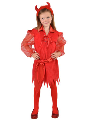 Teufel Kostüm für Mädchen | Kleid Halloween Kinder rot | Halloween Kostüm | Deiters