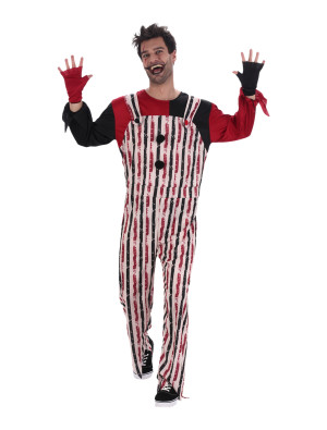 Overall Horrorclown 2-tlg. für Herren | Rot | Halloween Kostüm | Deiters