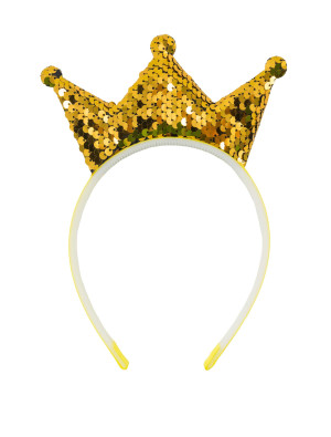 Haarreif Krone aus Pailletten gold