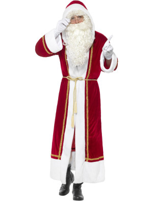 Mantel Weihnachtsmann deluxe 2-tlg. in rot für Herren | Kostüm für Halloween & Karneval | Deiters