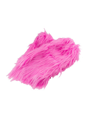 Beinstulpen Fell 38cm mit Silberfäden pink one size