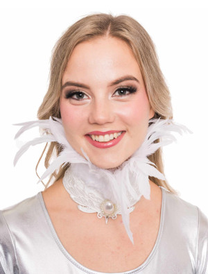 Halsband mit Federn weiß